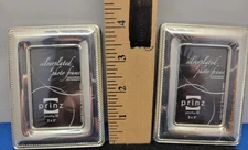 Silver Plated Picture Frames Set of 2 / 3x3 Photo Size / 4 Inches Tall 365