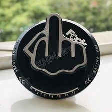 BLACK Aluminum Screw-In Middle Finger Oil Filler Tank Cap Valve Decor Trim Cover