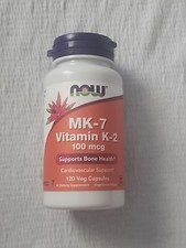 Now Foods, MK-7 Vitamin K-2 , 100 mcg, 120 Veg Capsules