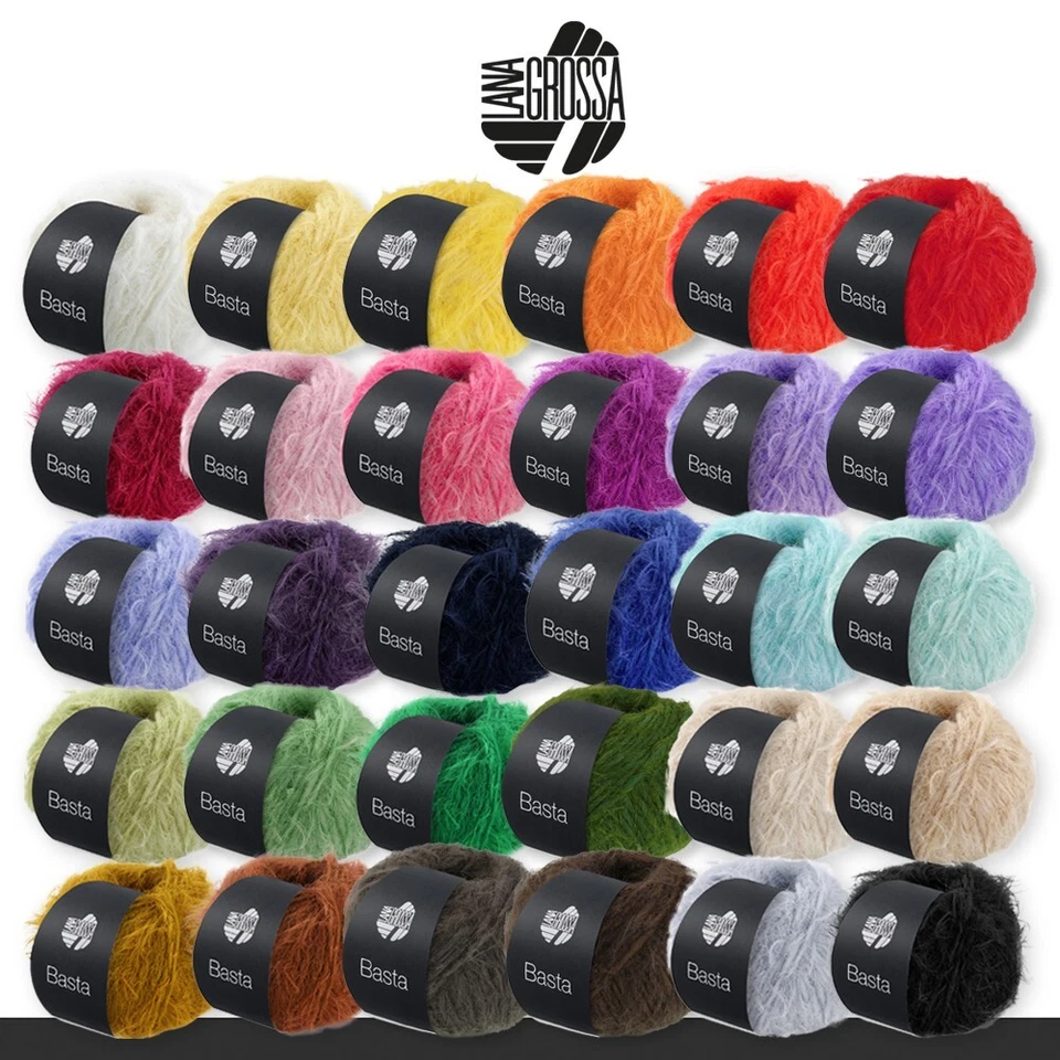 Lana Grossa 5 x 50 g Basta Schurwolle Merino Stricken Wolle Garn 30 Farben