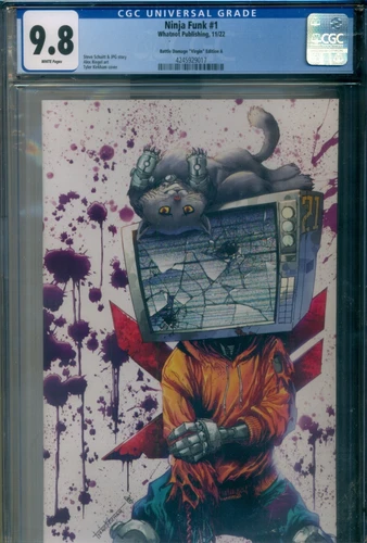 Ninja Funk #1 CGC 9.8 NM/Mint -- Kirkham Battle Damage Variant Cover -- WHATNOT