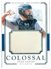 Evan Gattis jersey relic baseball card 2017 Panini National Treasures #CMEG