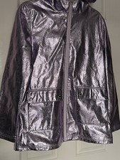 Tokyo Laundry Metallic Pink / Purple Hooded Lighweight Jacket Size Uk 10