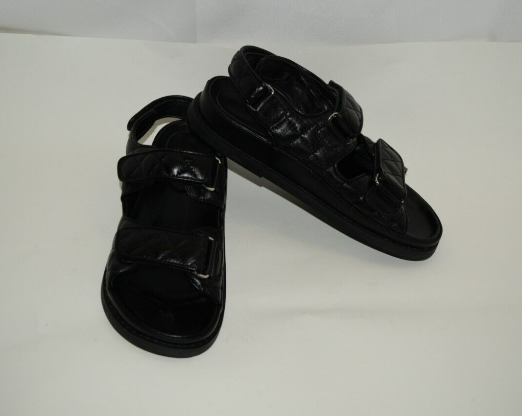 TONY BIANCO HIRANNI SANDAL IN BLACK SHEEP NAPPA SIZE 38 UK