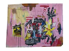 Dynasty + Neo Expressionism Painting + Abstract Pop Art on Old Plywood + AbEx