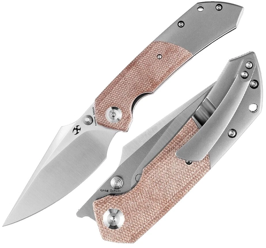 Titanium Handle Brown Collectible Folding Knives 1 Blades