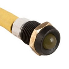 K4 Amber 12V LED Indicator Light W/Black Bezel .328" Mounting Hole 17-105