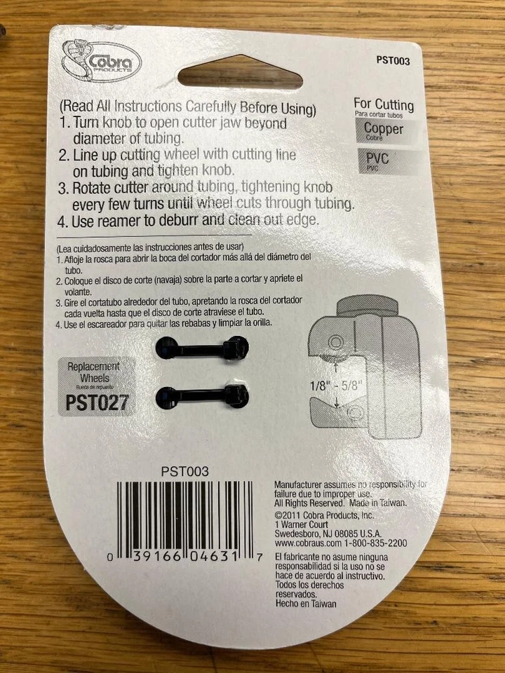 COBRA PST003 JUNIOR TUBE CUTTER QTY 2 - Image 3 of 3