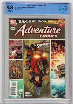 Adventure Comics 3 / 506 DC 2009 CBCS 9.8 Manapul 1:10 Variant Cover Superboy