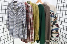 6 Vintage Men's SWEATERS & BUTTON UPS Clothing LOT Jantzen Pendleton Eddie Bauer