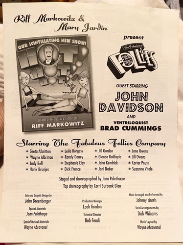 FABULOSO PROGRAMA PALM SPRING FOLLIES 2011 CON PRIMO JOHN DAVIDSON/BRAD CUMMING - Imagen 2 de 2
