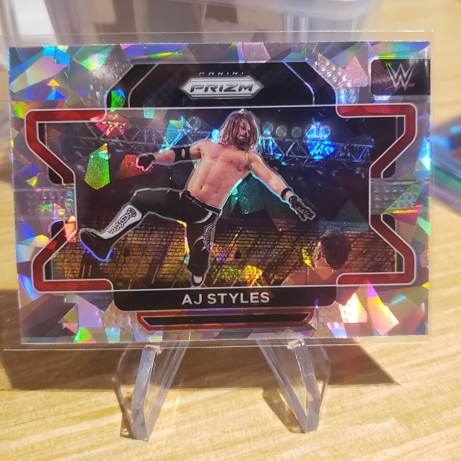 2022 Panini Prizm WWE AJ STYLES Silver Cracked Ice Prizm WWE SP