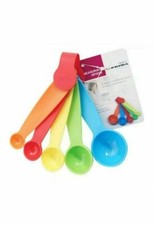 5pc DIFFERENT COLOUR SIZE PLASTIC MEASURING TABLESPOONS SET BAKING COOKING TEA