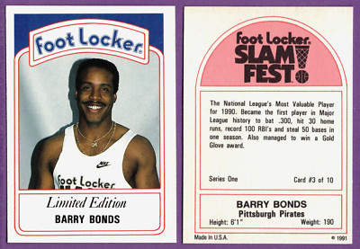 Barry Bonds Pittsburgh Pirates 1991 Foot Locker Slam Fest! Oddball Card #3