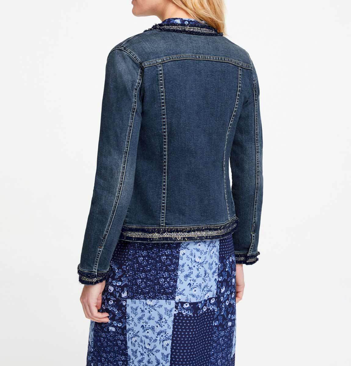 LINEA TESINI Damen Designer-Jeansjacke blue denim