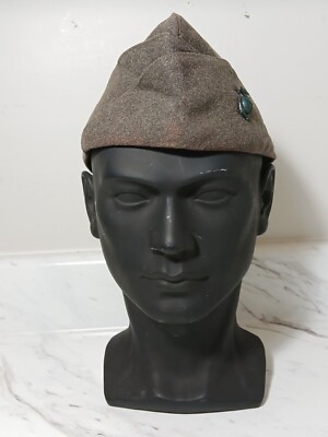 Post WW1 1920s USMC Doughboy Garrison Cap - Named: Rudolph William