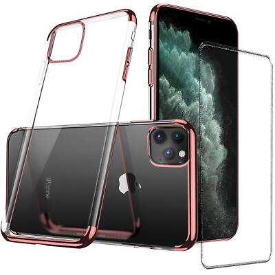 Schutzhülle Handy Tasche Slim Cover Case Hülle Transparent 2x Glas Schutz Folie