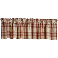 Park Designs Hawthorne Unlined Window Valance -Brick Red, Tan, Brown, Caramel