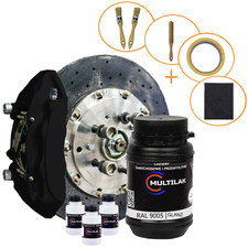 Lack-Set für Bremssättel & Trommeln | Profi-Quali | XXL | RAL 9005 GLANZ