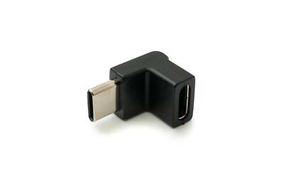 USB 3.1 Adapter Typ C Stecker zu Buchse Winkel Kabel in Schwarz