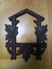 Hand Carved Dark Brown Frame for Cuckoo Clock 9" Wide by 12"Tall