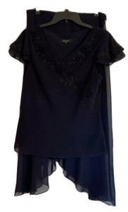 Adrianna Papell Women’s Top & Skirt 12 Black Chiffon Embroidery Special Occasion