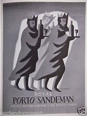 WERBUNG 1948 ROYAL PORTO SANDEMAN WEINGESELLSCHAFT - NACH GUY GEORGET