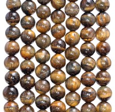 8MM TIGER EYE GEMSTONE GRADE B ROUND LOOSE BEADS 15.5"