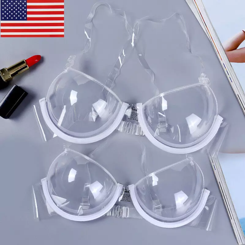 Transparent Clear Push Up Bra Strap Invisible Bras Women Underwire 3 4 Cup US