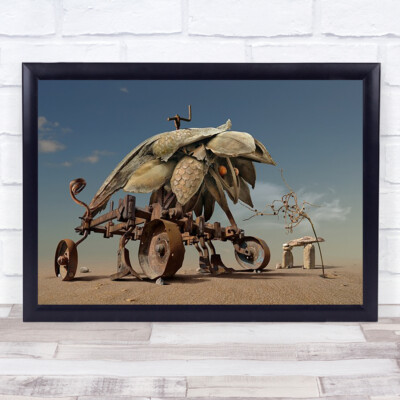 Surreal Machine Engine Rusty Fantasy Imagination Wandbilddruck