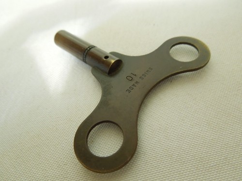 Vintage Brass Clock Key Swiss Made Size #10 - Picture 3 of 5