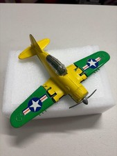 Vintage 50s Hubley Kiddie Toy Die-cast Military Plane with Folding Wings