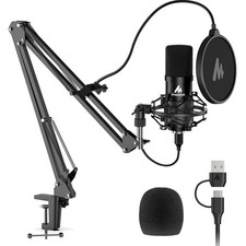 USB Microphone Condenser Cardioid Metal Kit 192Khz/24Bit Streaming Gaming