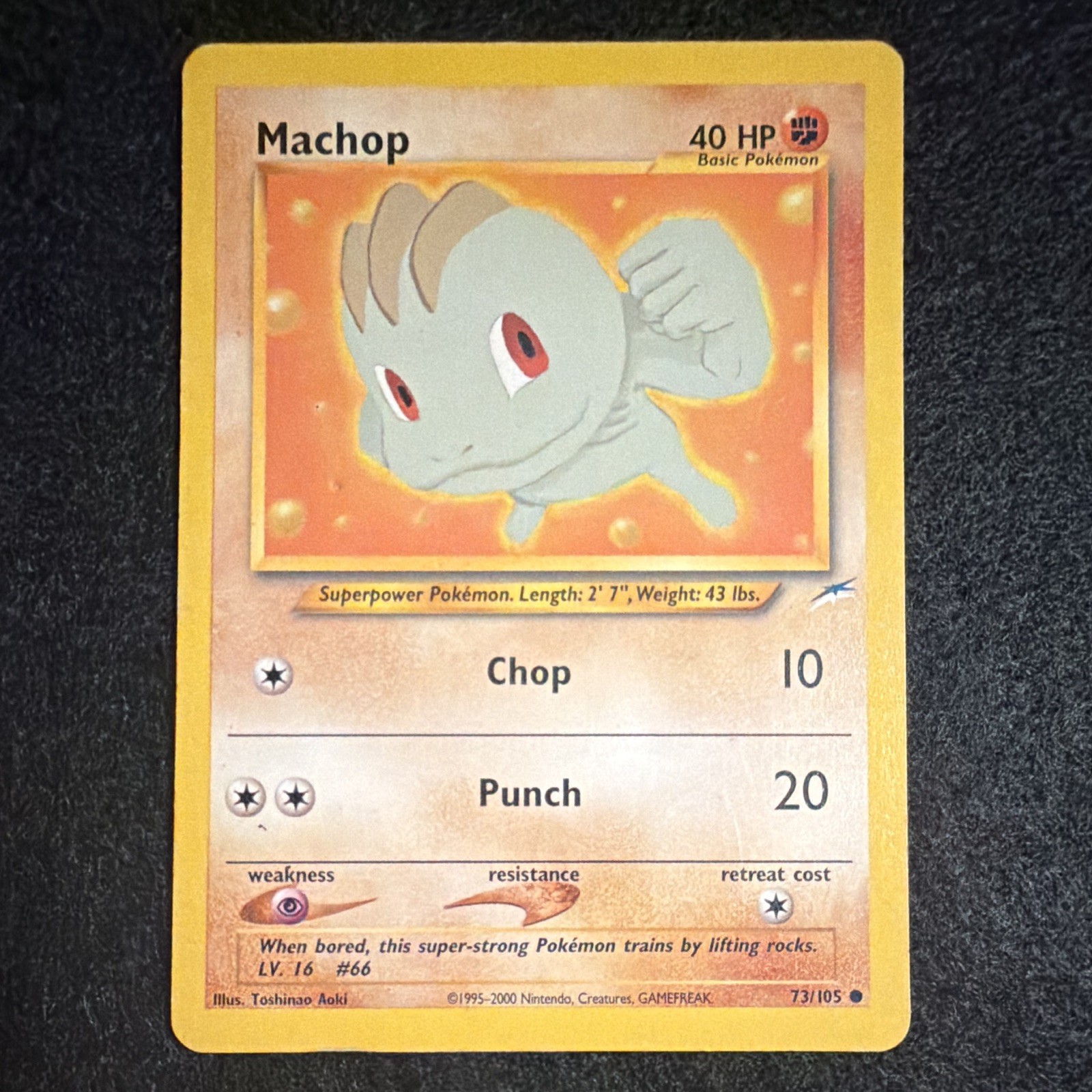 Machop 73/105 40 HP Unlimited EN 2000 Pokemon TCG