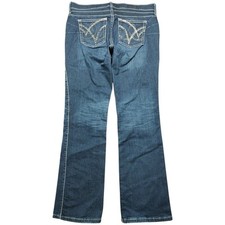 Wrangler Q Baby Jeans Womens Tag 11/12 X 31 Blue Bootcut No Gap Waist Stretch