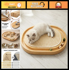 Sisal Cat Scratcher Toy with Ball Track - Natural Scratching Pad for Indoor Cats