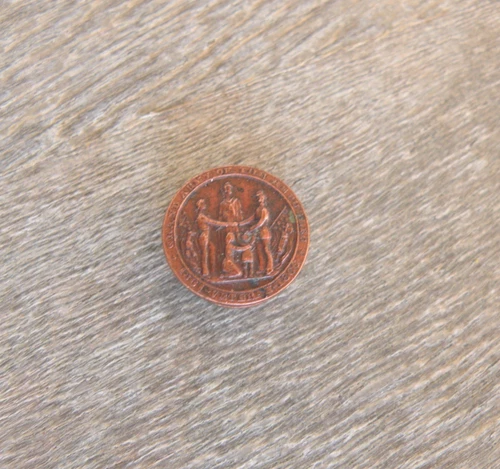 Antique Bronze Post Civil War GAR Lapel Button Grand Army Republic Veteran