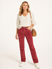 Size 10 to 26 Bonmarche Women's Stretch Corduroy Straight Leg Trousers 29" Leg