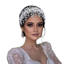 Pearl and Rhinestone Bridal Headpiece Wedding Headband for Bride Bridesmaid