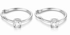 GENUINE 2.10 Ct WHITE SAPPHIRE HOOP EARRINGS .925 STERLING SILVER - New With Tag — photo 5