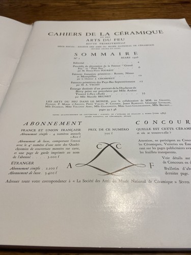 Cahiers de la Ceramique du Verre et des Arts du Feu No. 2 French Text 1956 - Picture 3 of 8