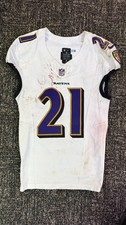 2023 Baltimore Ravens Brandon Stephens Game Worn Road Jersey Used UCLA SMU COA