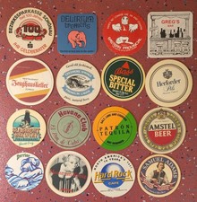 Lotto 16 sottobicchieri birra vintage Sam Adams Greg's Bass Havana Club Creemore Perrier