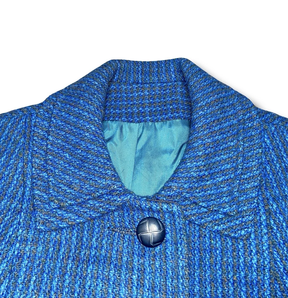 Abrigo de lana virgen Harris Tweed escocés vintage años 60 para mujer abrigo mediano Foto 4 de 4