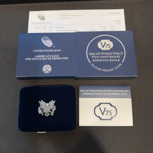 2020 End of World War II 75th Anniversary American Eagle Silver Proof Coin 20XF