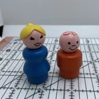 Fisher Price Little People Mom Teacher Boy Vintage Wood Bodies Plastic Heads