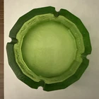 Vintage BLENKO MCM Green Art Glass  Ashtray 6 Inch diameter