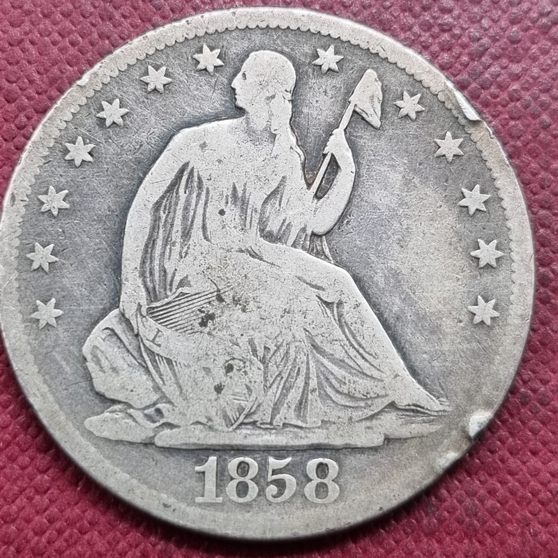 1858 S Seated Liberty Half Dollar 50c Better Grade  #103110