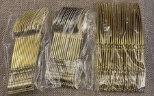 New Gold Plastic Cutlery Set 90 Pieces 30 Spoon Fork Knife