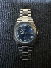 Technos Tigon Automatic Watch Blue Dial Roman Numerals Octagon Bezel Date